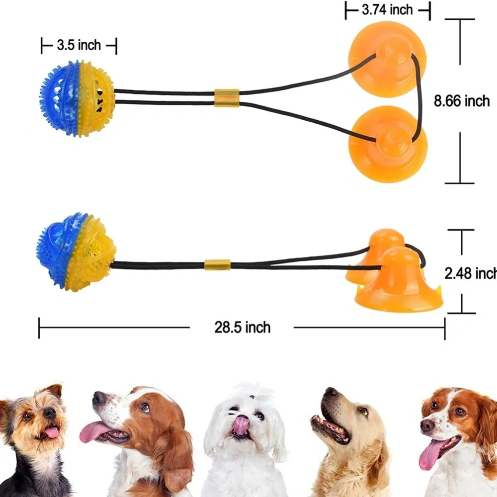 🆕 DOG CHEW TOY, NEW PET ROPE TOYS WITH SUCTION CUP FOR HOURS OF FUN.